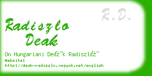 radiszlo deak business card